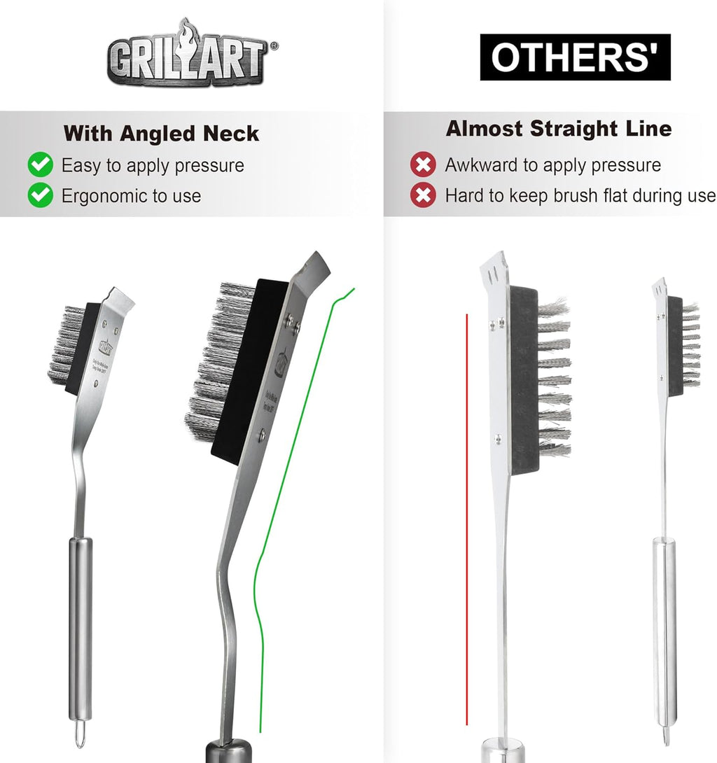 GRILLART Grill Brush and Scraper, Wire BBQ Grill Brush for Outdoor Grill