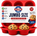 Silicone Texas Muffin Pan 6-Cups, Jumbo Muffin Pan Set of 2