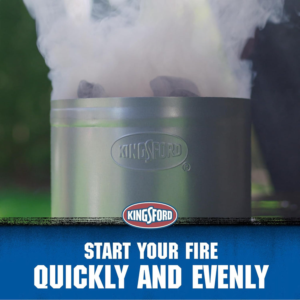 Heavy Duty Deluxe Charcoal Chimney Starter, Large Capacity Zinc Steel BBQ