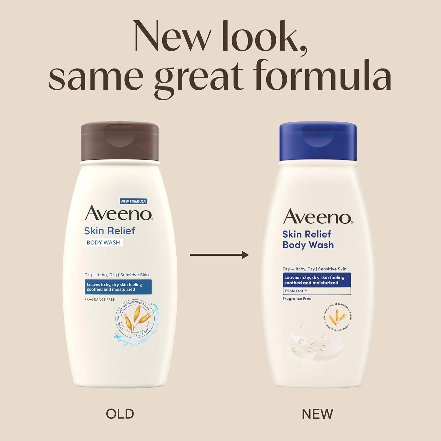 Aveeno Skin Relief Body Wash, Fragrance-Free with Triple Oat complex, Gentle