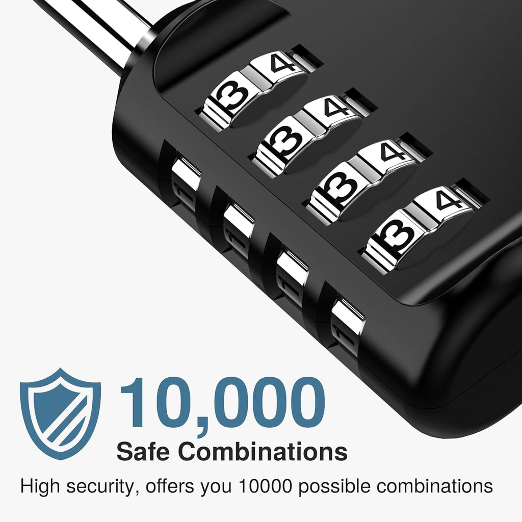 Puroma 2 Pack Combination Lock for Locker 4 Digit Outdoor Waterproof Padlock