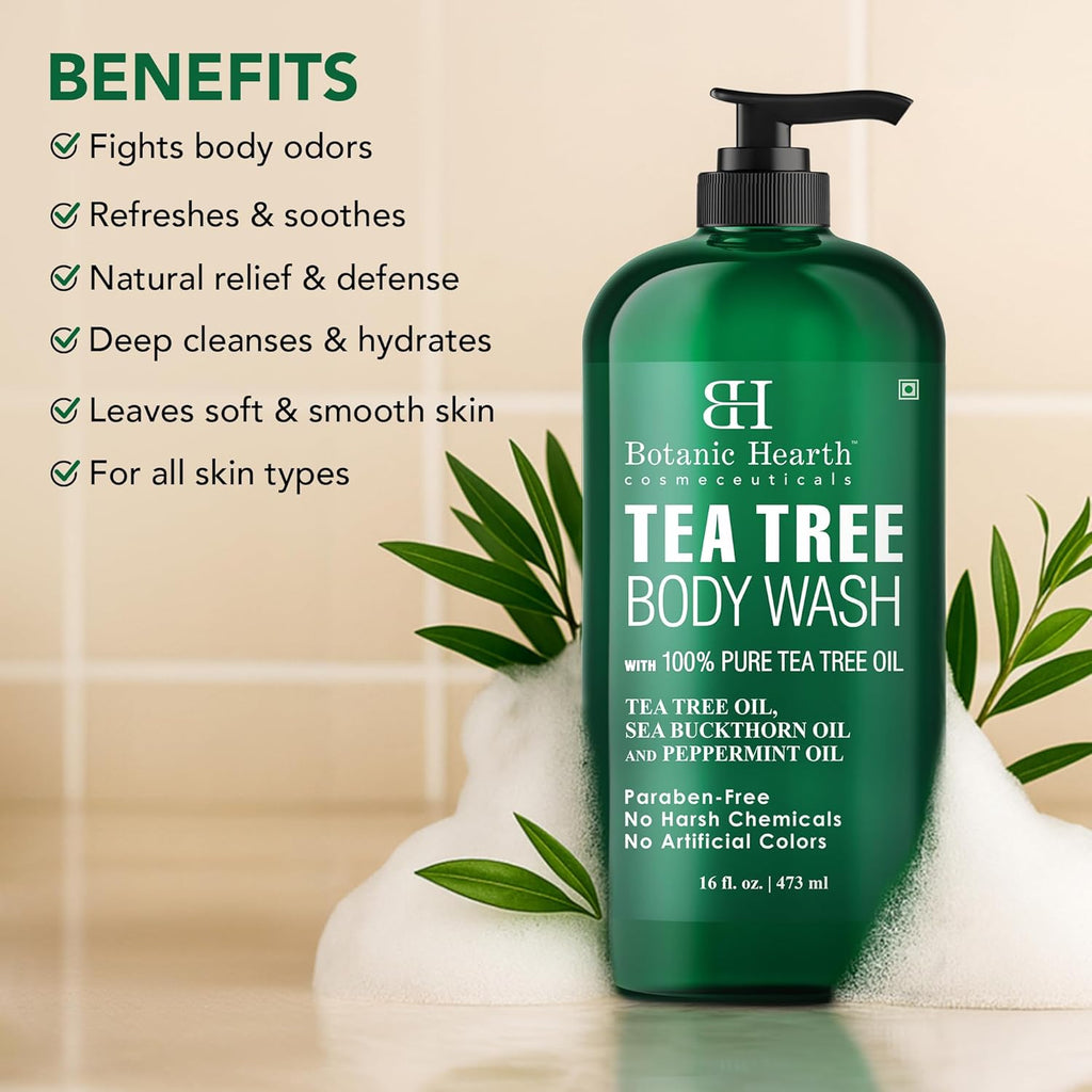 Botanic Hearth Tea Tree Body Wash -16 fl oz- All-Natural Antifungal &