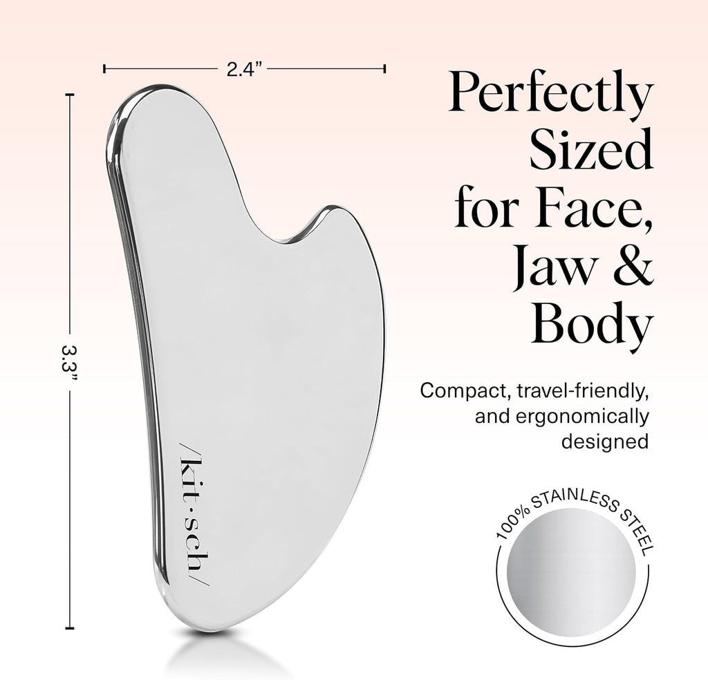 Kitsch Stainless Steel Gua Sha Facial Tools - Guasha Tool for Face, Face