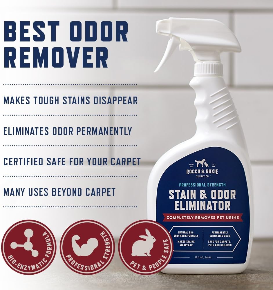 Rocco & Roxie Supply Co. Stain & Strong Odor Eliminator, Enzyme Cleaner, Pet