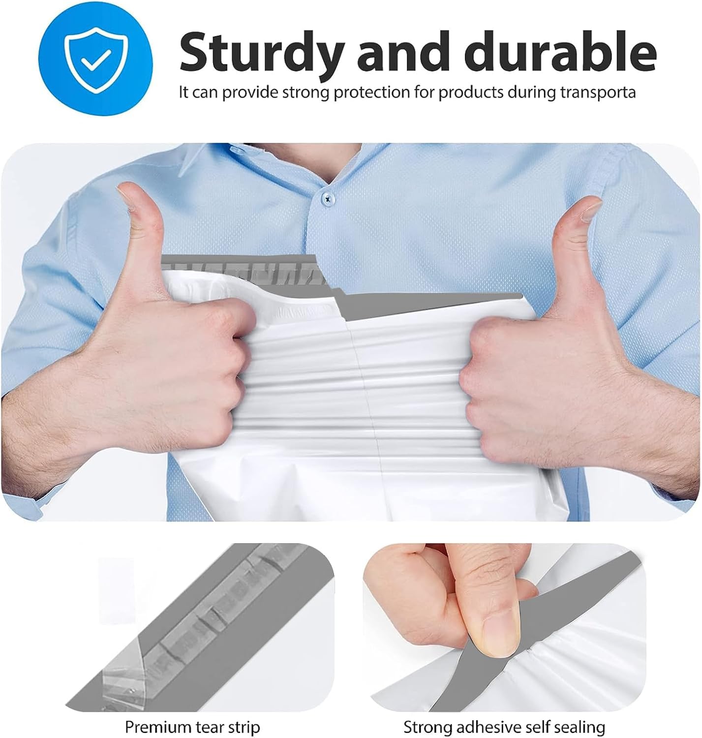 Fuxury Poly Mailers 10x13 Inch 100 Pack,Shipping Bags for Clothing,Strong