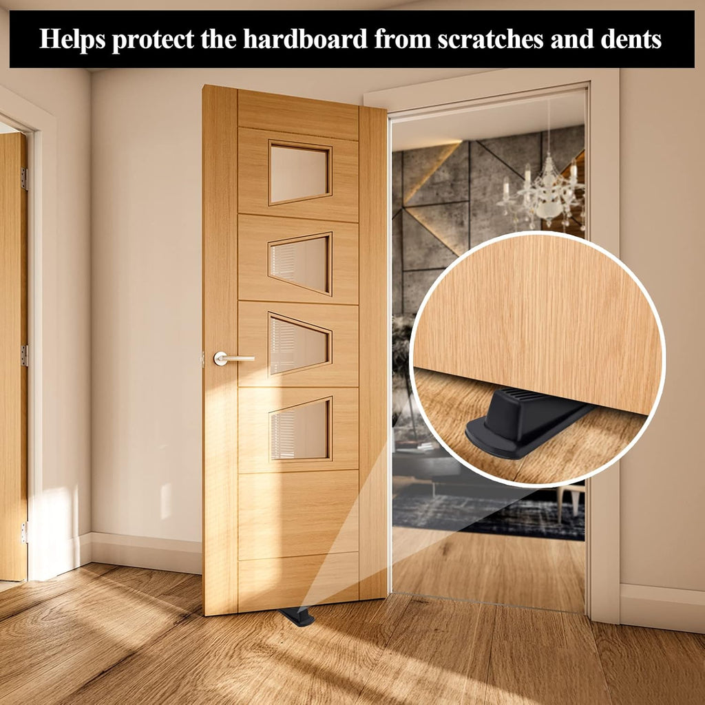 4 Pack Door Stoppers, Rubber for Bottom of Door, Rubber Door Stopper Wedge