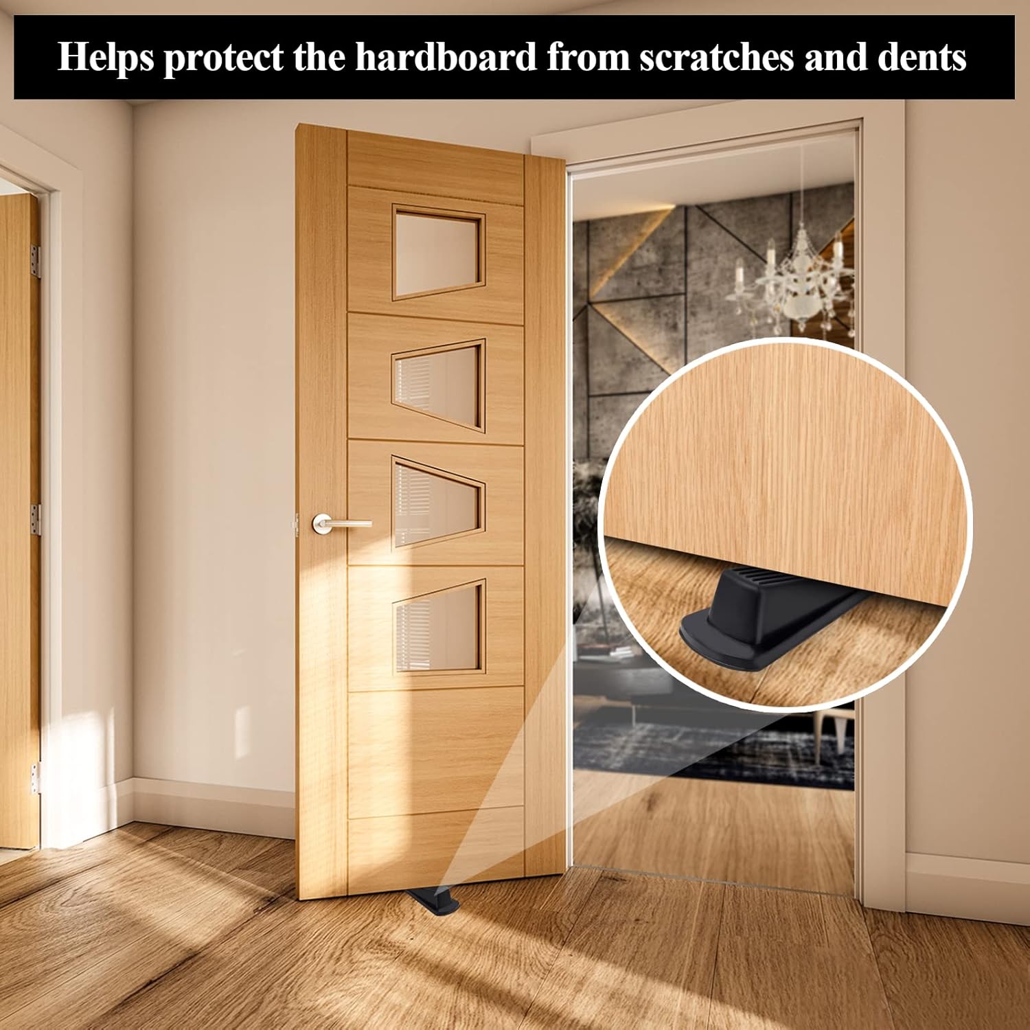 4 Pack Door Stoppers, Rubber for Bottom of Door, Rubber Door Stopper Wedge