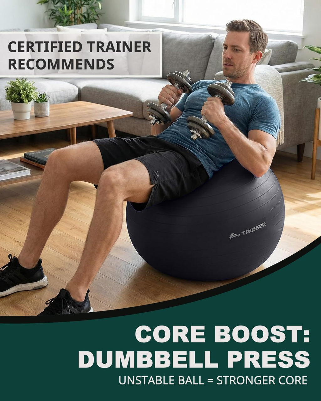 Trideer Exercise Ball for Yoga, Pilates & Fitness ‰ÛÒ Stability Ball