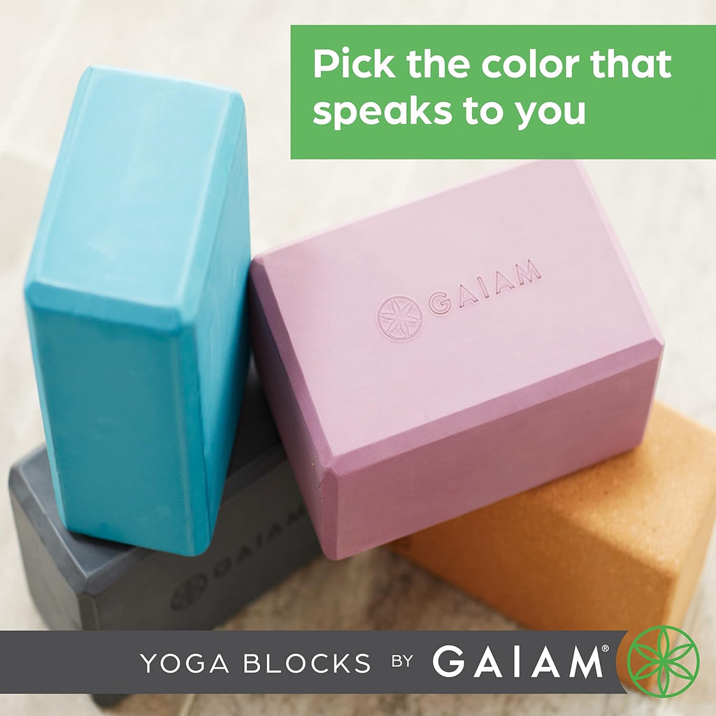 Gaiam Yoga Block - Supportive Latex-Free Eva Foam - Soft Non-Slip Surface