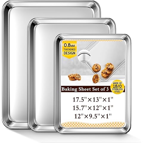 Nordic Ware Naturals 3 Piece Set - USA Made Aluminum Commercial Quality Sheet