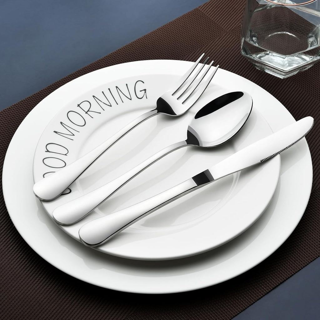 Silverware Set for 8, 40 Piece Heavy Duty Stainless Steel Flatware Utensils