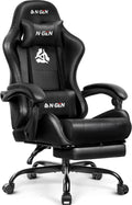 N-GEN GAMING Gaming Chair with Footrest, Lumbar, High-Back, All Black