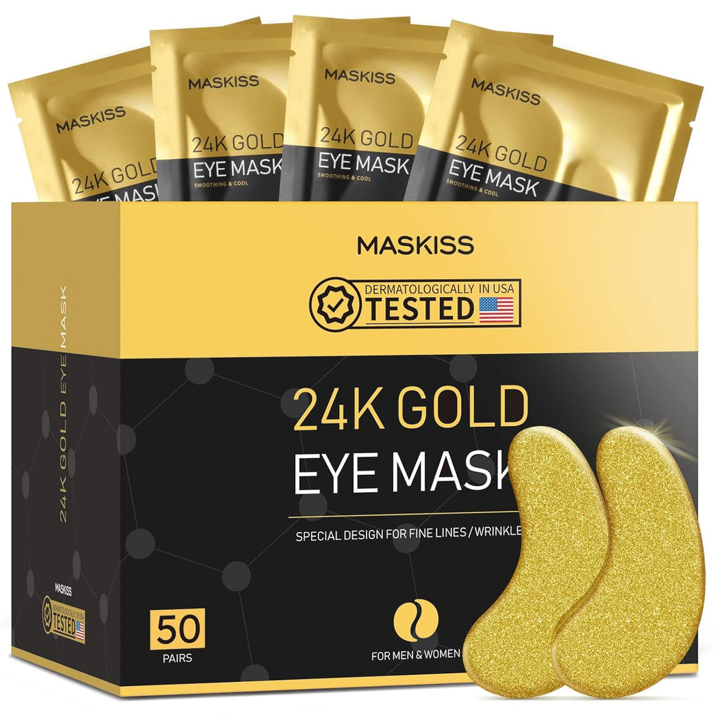Maskiss 24k Gold Under Eye Patches (50 Pairs), eye mask, Collagen Skin Care