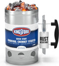 Heavy Duty Deluxe Charcoal Chimney Starter, Large Capacity Zinc Steel BBQ