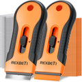 REXBETI Razor Blade Scraper Tool, 2 Pack Razor Scraper Set with Extra 80Pcs