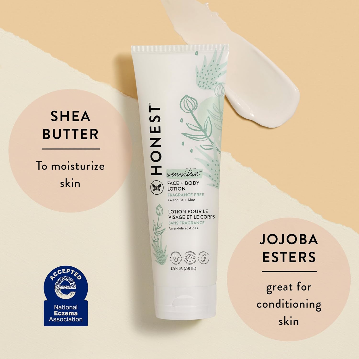 The Honest Company Hydrating Face and Body Lotion, Fast Absorbing, Naturally
