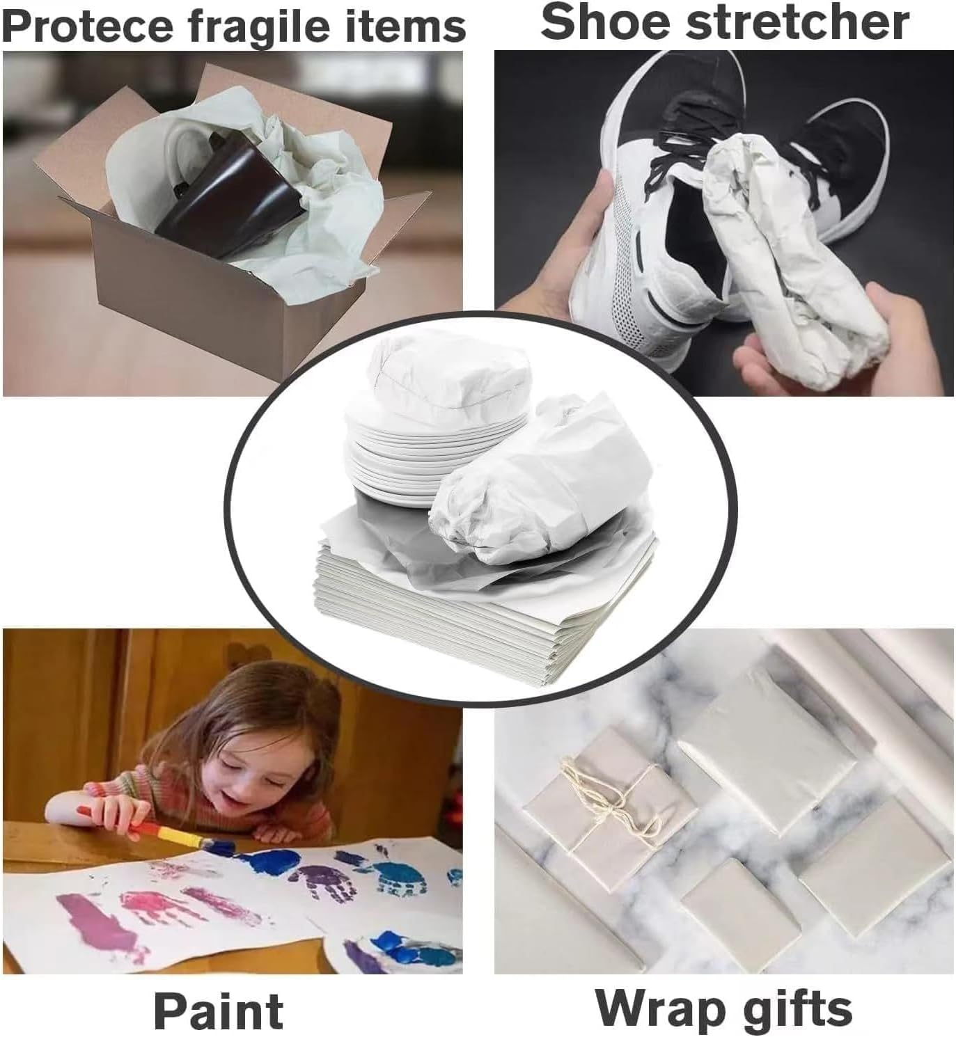 12 * 12 inch Packing Paper for Moving 100 Sheets Protecting Fragile China and
