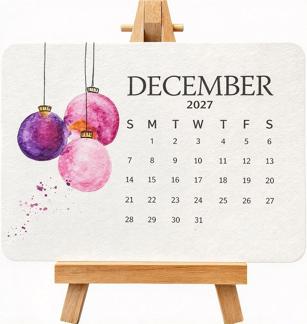 Eco-Friendly Plantable Paper Calendar 2027, Biodegradable Monthly Paper Planner