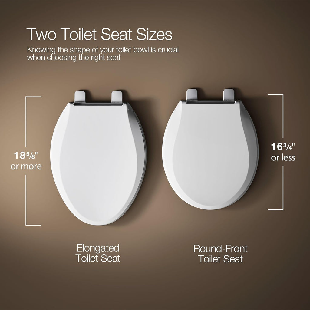 KOHLER 4636-RL-0 Cachet ReadyLatch Elongated Toilet Seat Slow Close, Soft