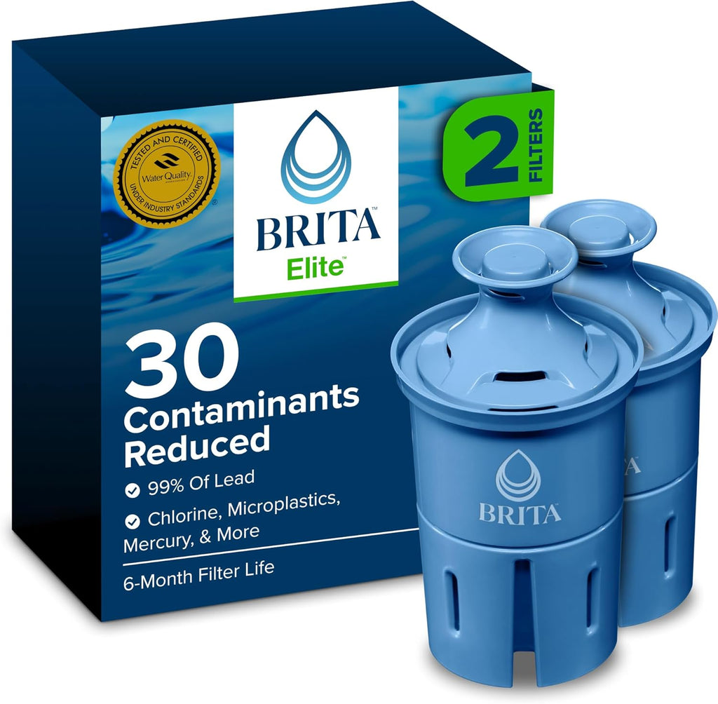 Brita Filter Replacements for Water Pitchers and Dispensers, Elite, NSF