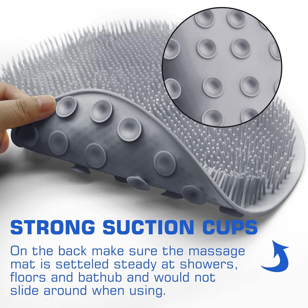 Shower Foot Scrubber Mat Back Washer Exfoliating Bath Wash Pad Wall Mounted