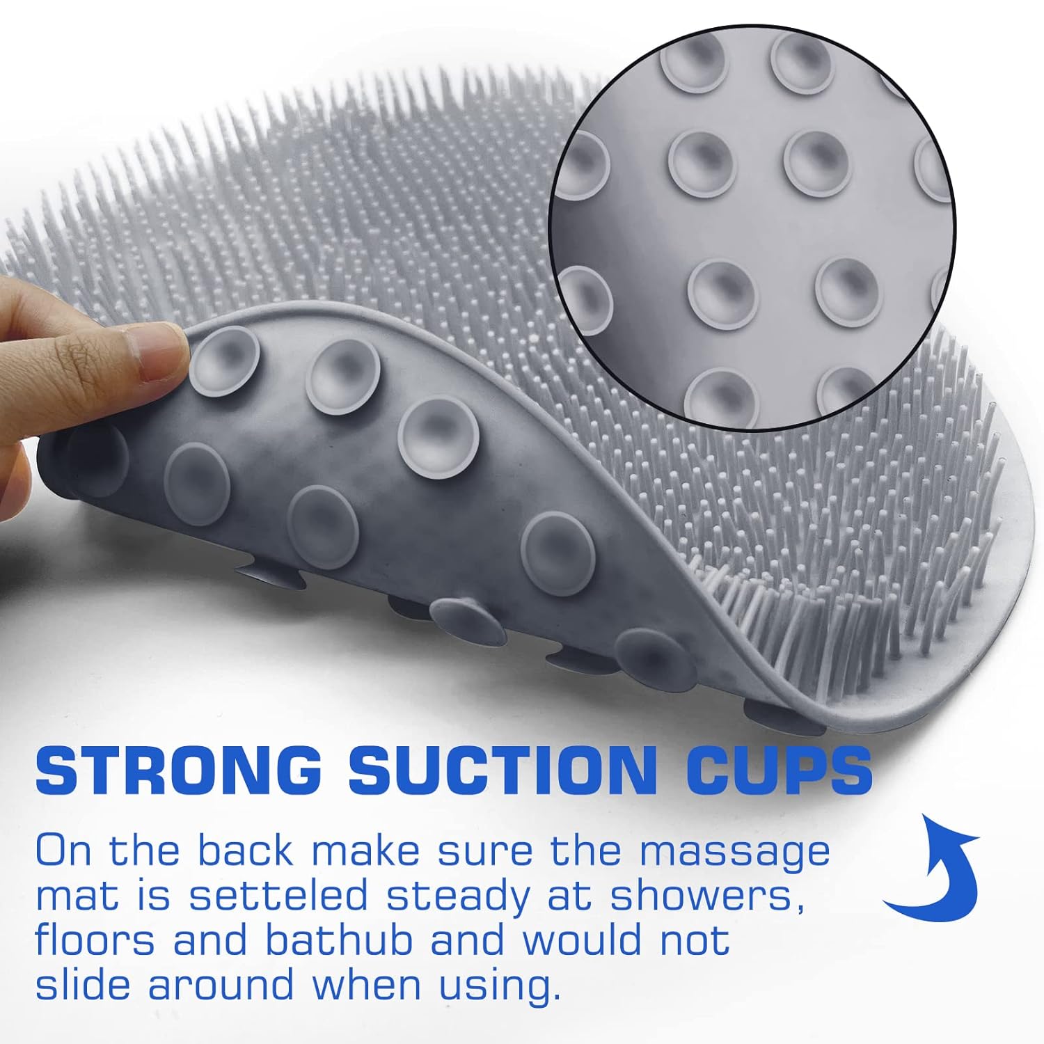 Shower Foot Scrubber Mat Back Washer Exfoliating Bath Wash Pad Wall Mounted