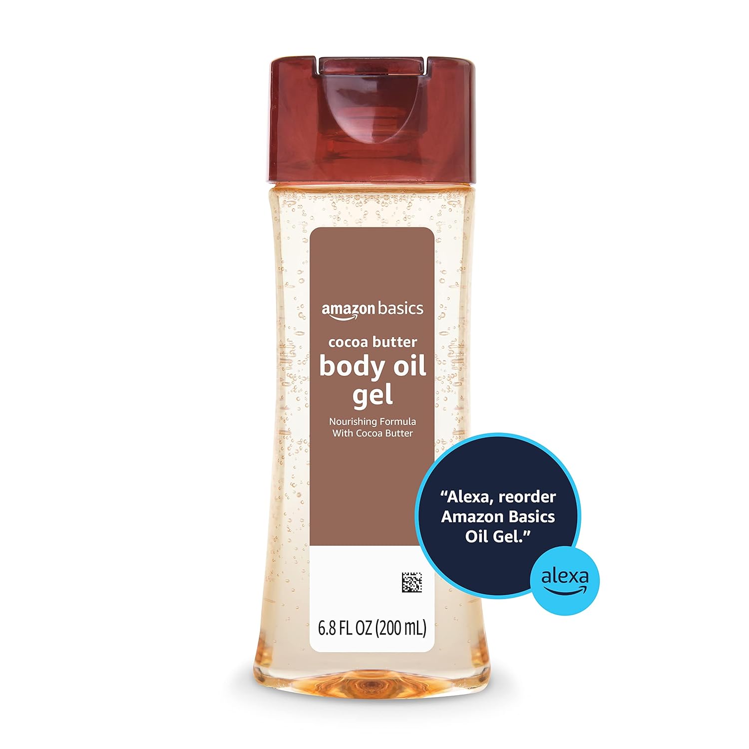 Amazon Basics Body Oil Gel with Cocoa Butter, Paraben Free, for Very Dry