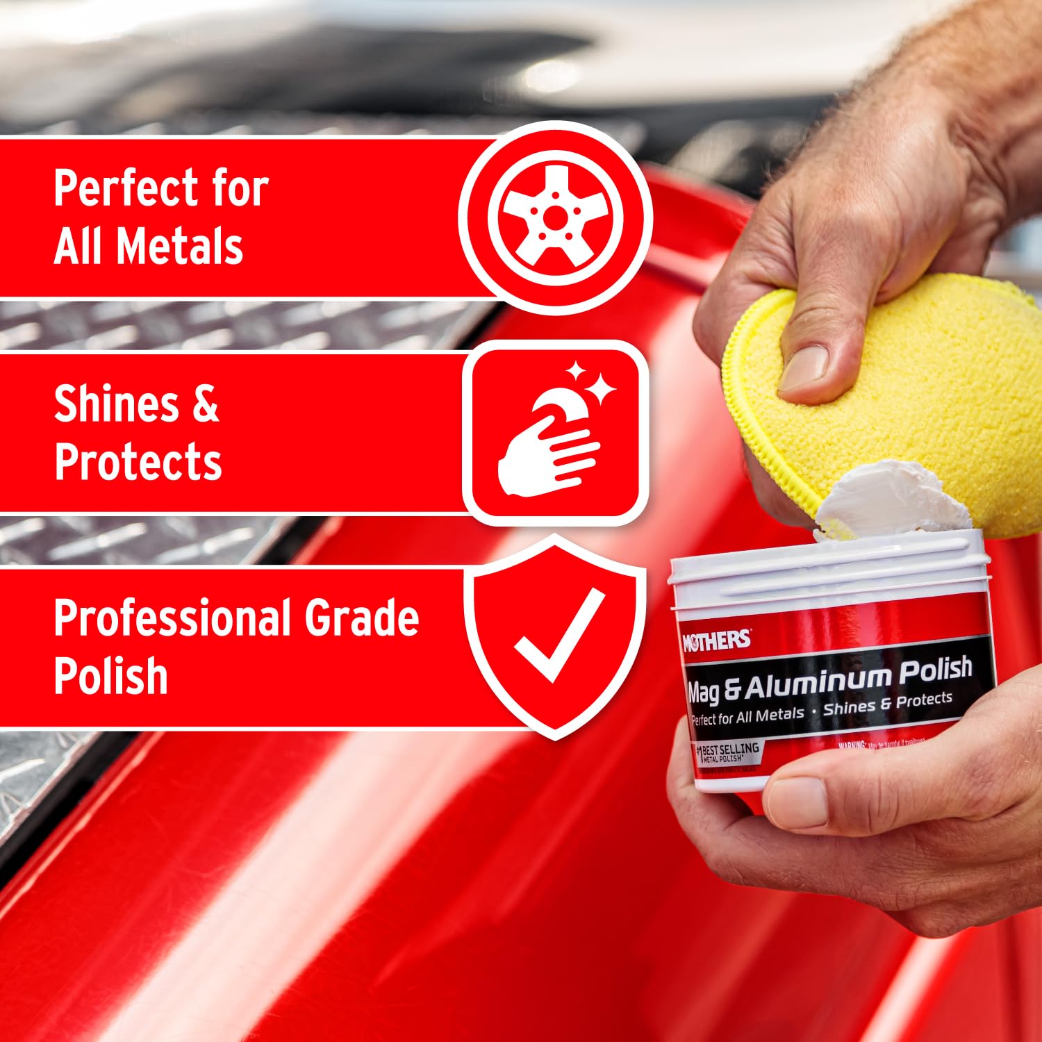 Mothers Mag & Aluminum Polish, 10 oz. ‰ÛÒ Brilliant Shine, Easy to Use, for