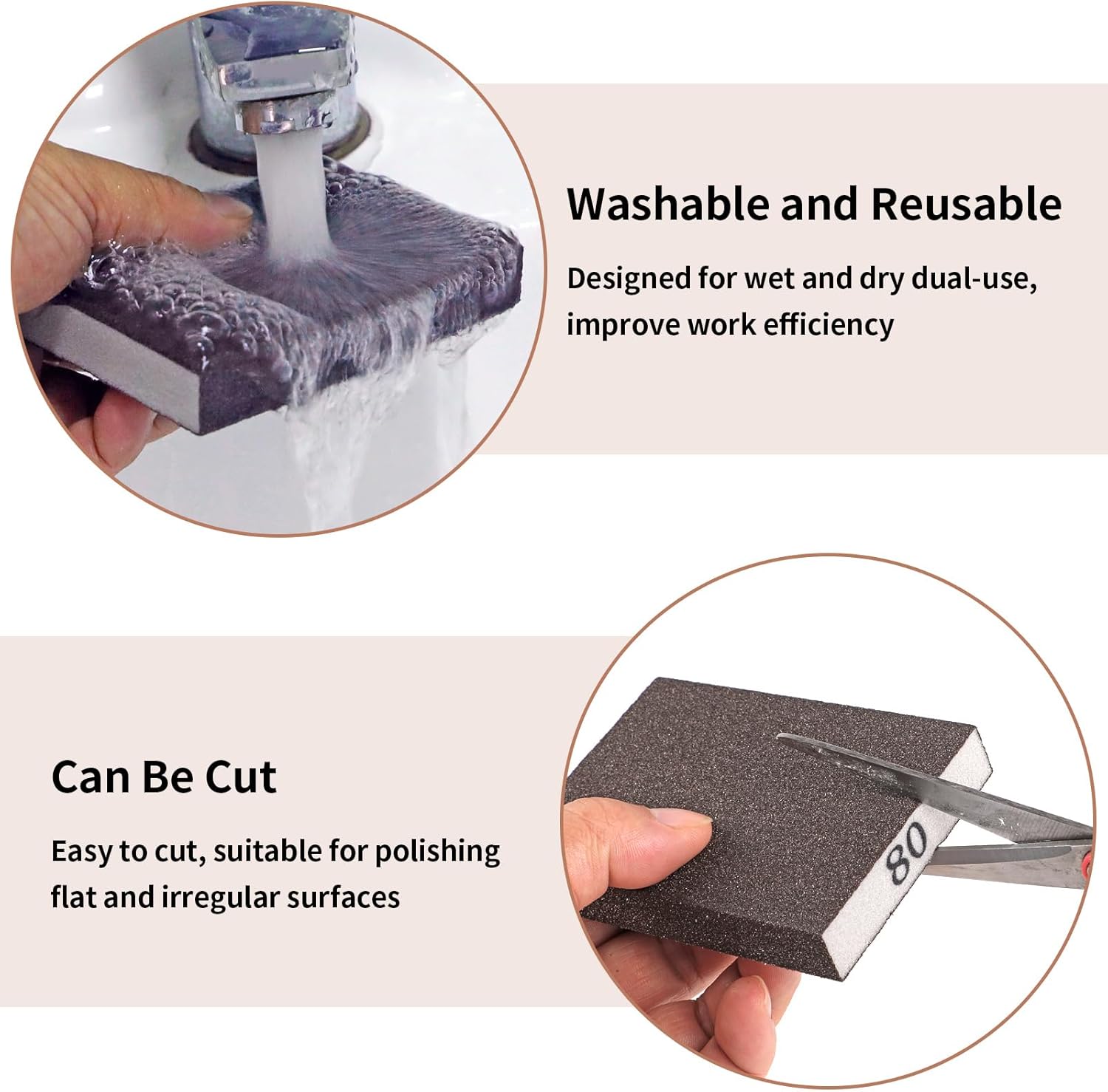 8 Pack Sanding Sponge, Sanding Blocks 60/80/120/220 Grit Assortment, Sand