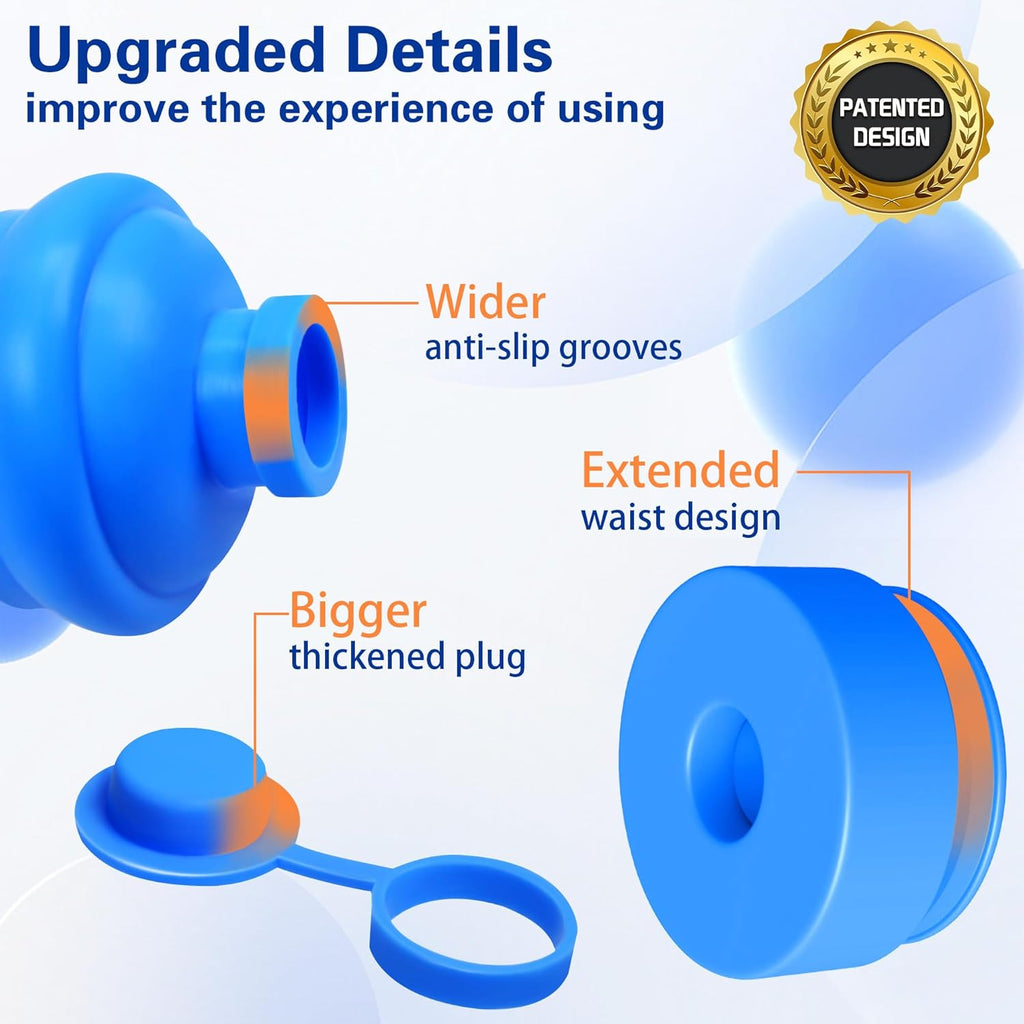 Gofriipai 3 and 5 Gallon Water Jug Cap, Silicone Reusable Replacement Cap