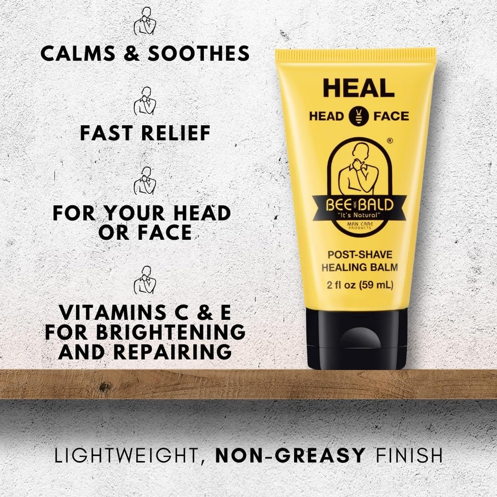 Bee Bald HEAL Aftershave for Men Healing Balm, Immediately Calms & Soothes