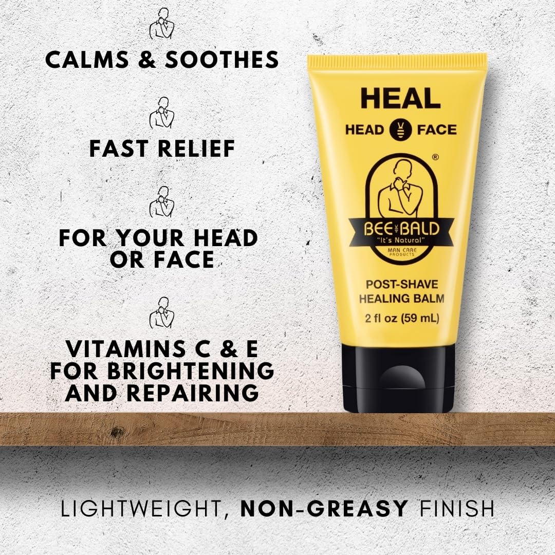 Bee Bald HEAL Aftershave for Men Healing Balm, Immediately Calms & Soothes