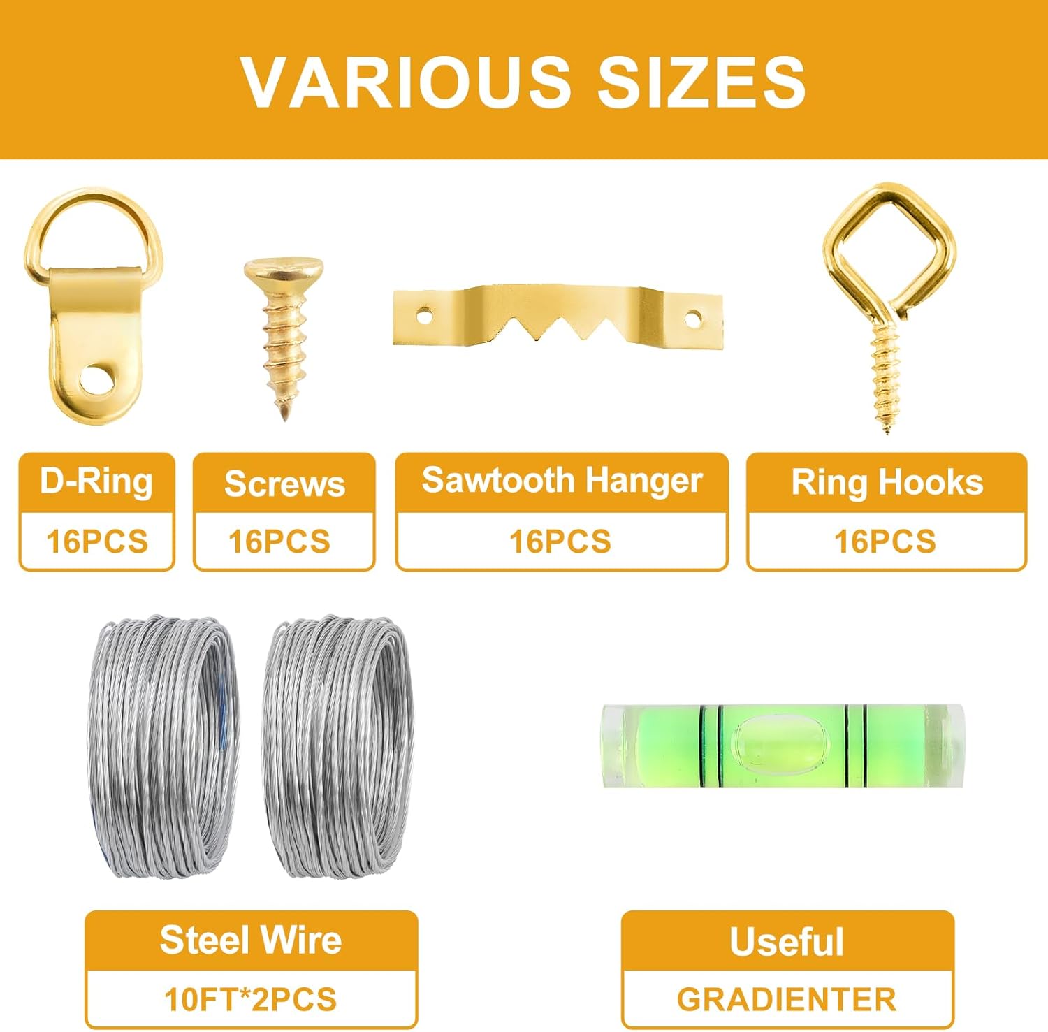 KURUI 303Pcs Picture Hanging Kit, Picture Hangers Assorted Kit with Heavy