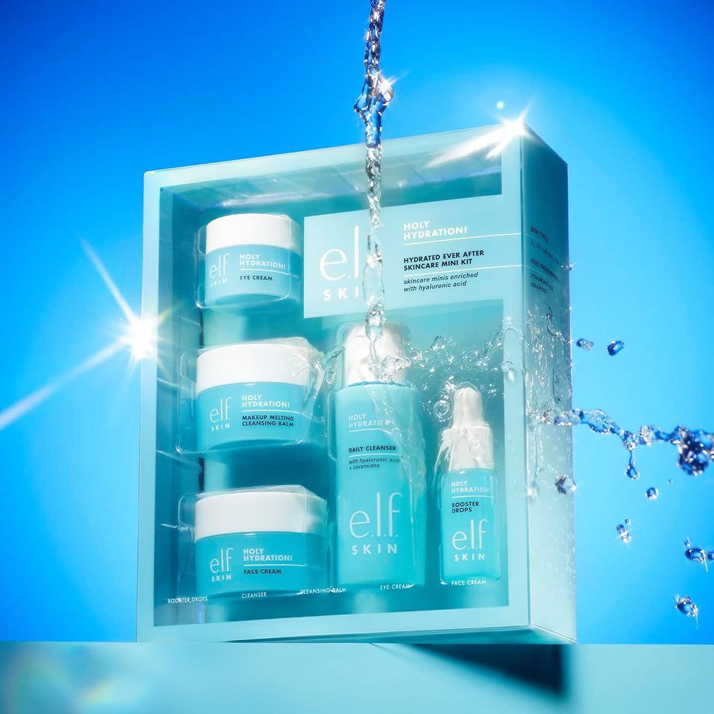e.l.f. SKIN Holy Hydration! Hydrated Ever After Skincare Mini Kit, Cleanser