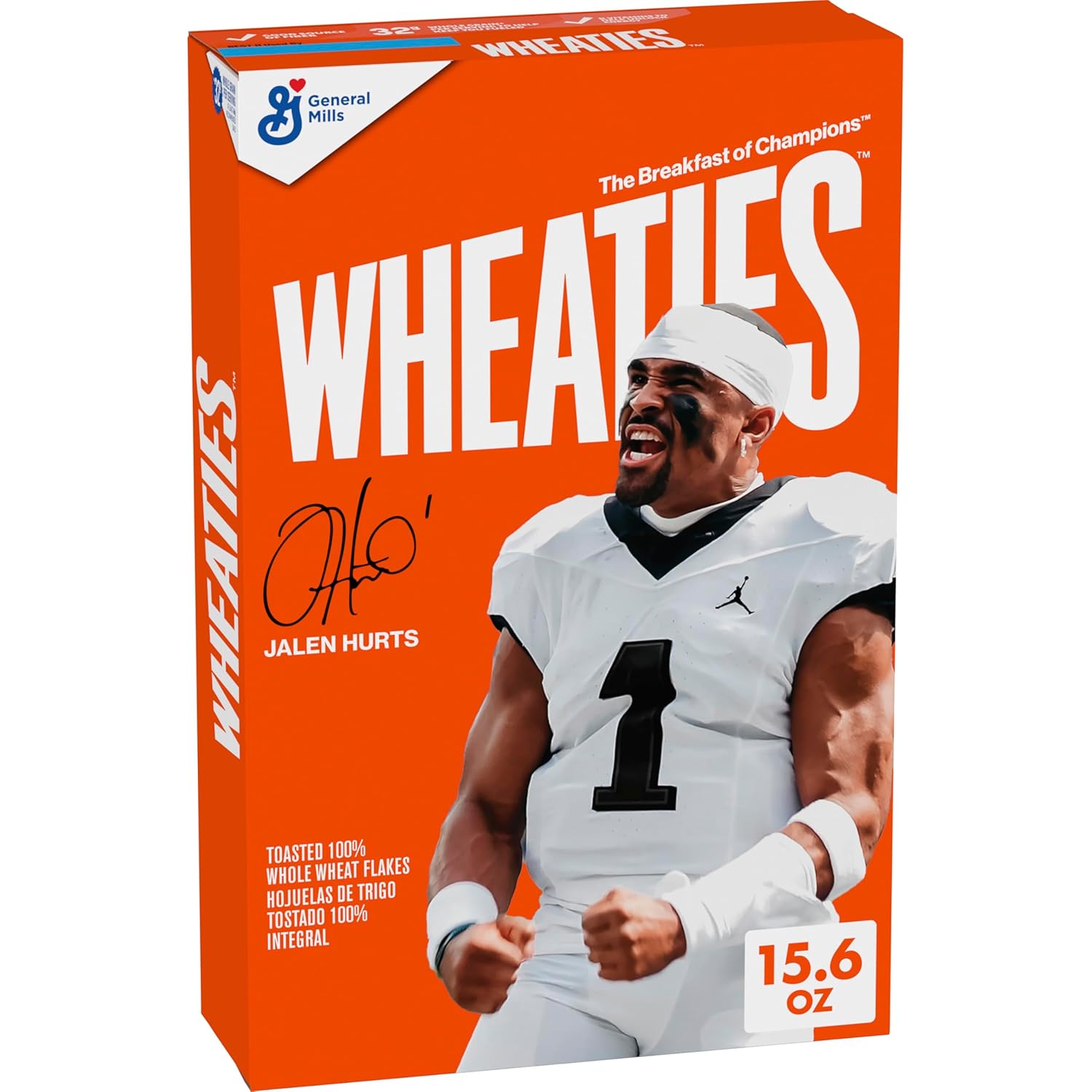 Wheaties Cereal, Breakfast of Champions, Jalen Hurts Cereal Box, 100% Whole