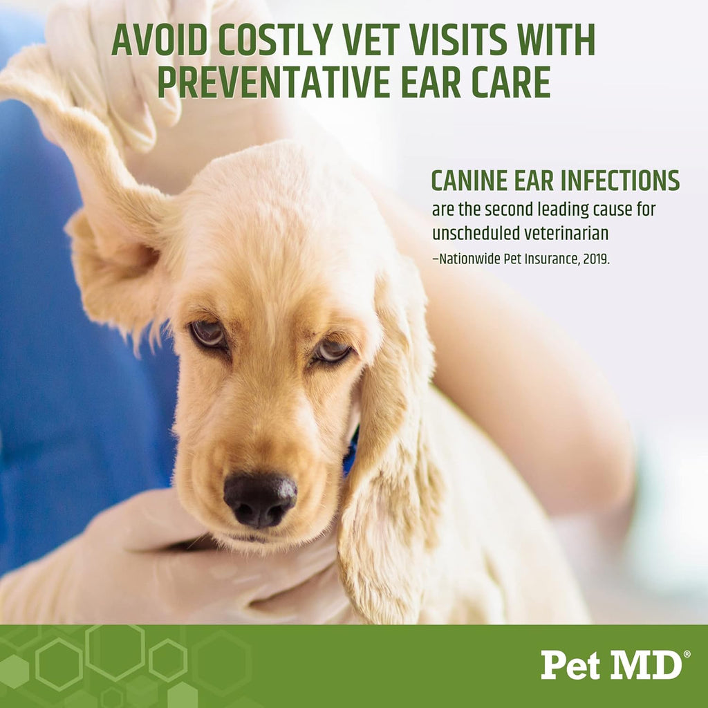 Pet MD - Dog Ear Cleaner Wipes - Otic Cleanser for Dogs to Stop Ear Itching