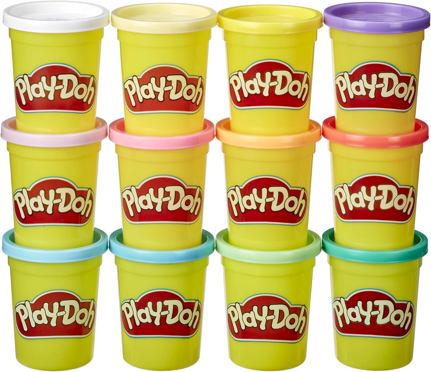 Play-Doh Pastel Colors Bulk 12-Pack of 4-Ounce Cans, Party Favors, Kids Arts