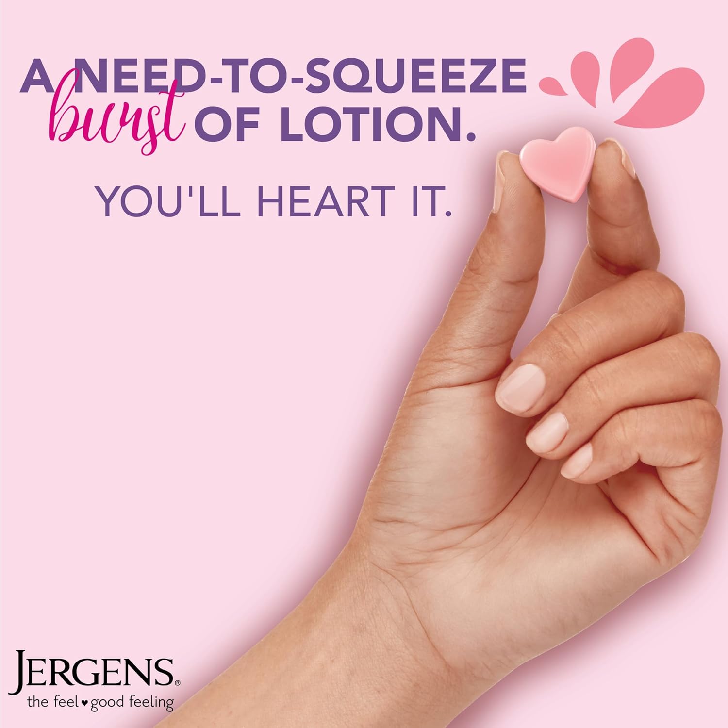 Jergens Cherry Almond Lotion Bursts, Squishy Heart-Shaped Moisturizer Bursts