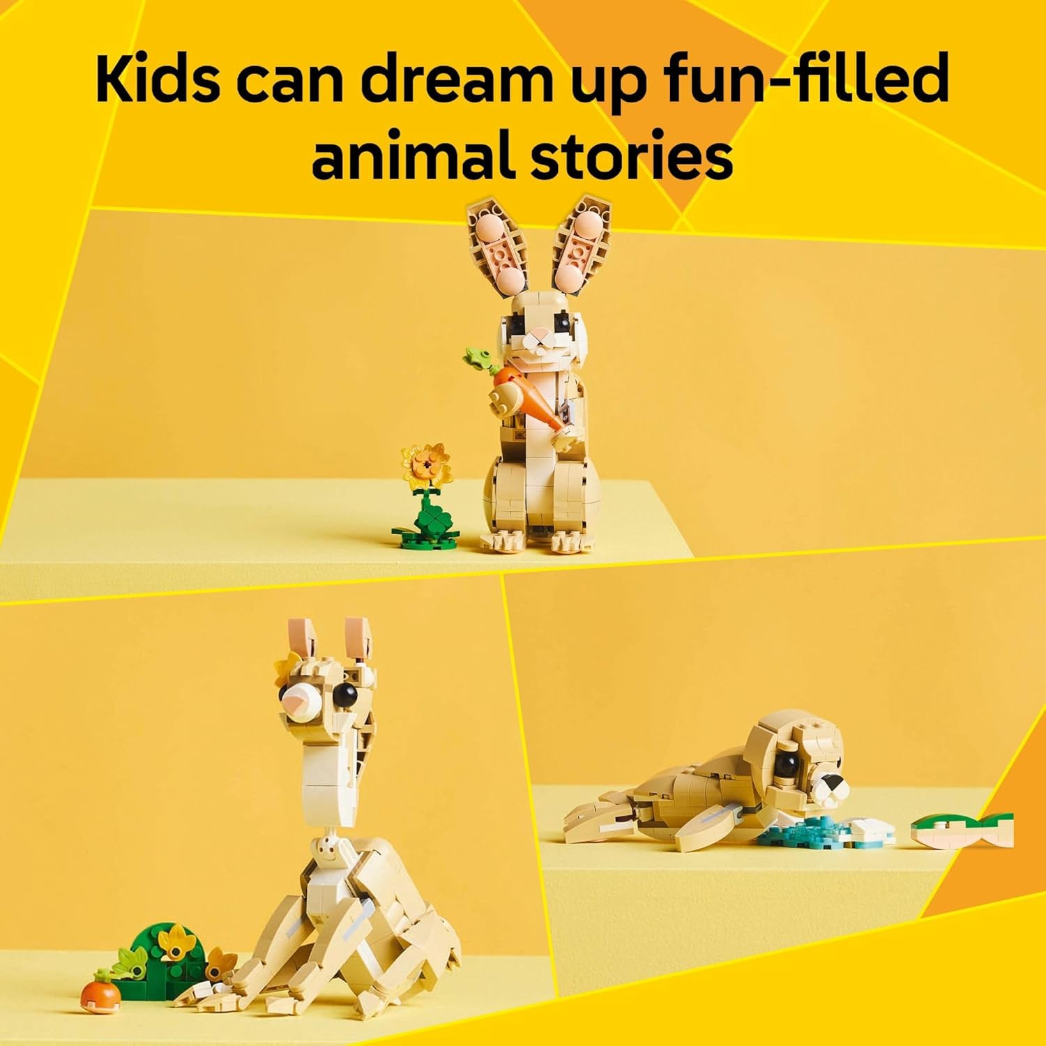 LEGO Creator 3 in 1 Cute Bunny Toy - Building Toy Set with 3 Build Options