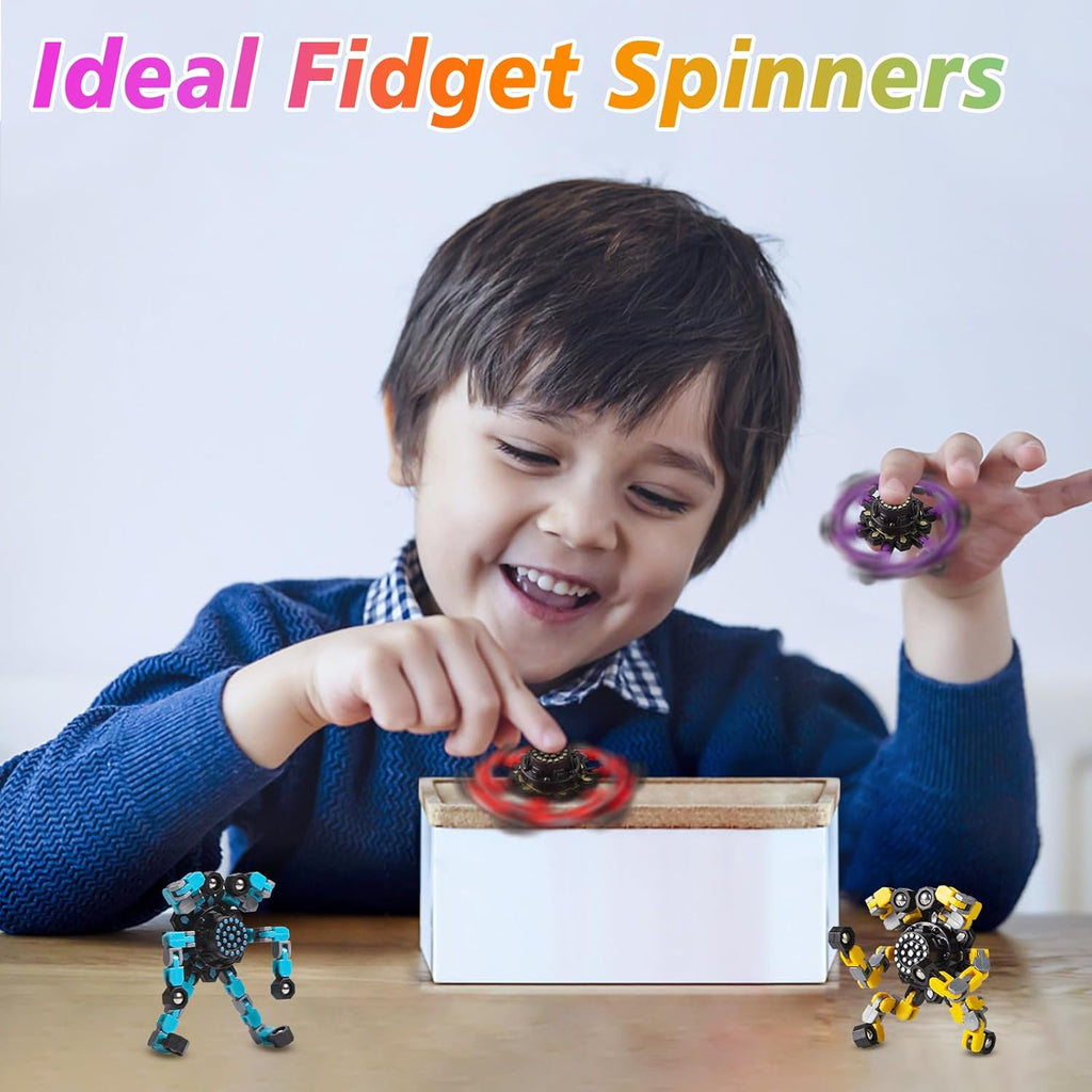 Gokeey Transformable Fidget Spinners Toys 4 Pcs for Kids and Adults Stress
