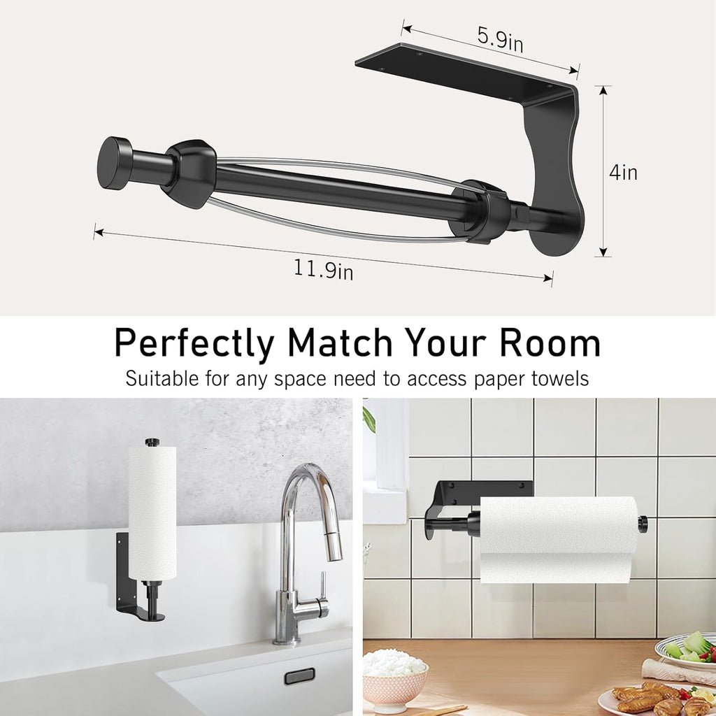 SetSail Paper Towel Holder, Single Hand Operable Paper Towel Holder Under