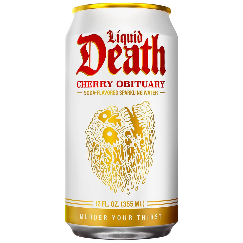 Liquid Death Soda-Flavored Sparkling Water - Cherry Obituary, Less Sugar*