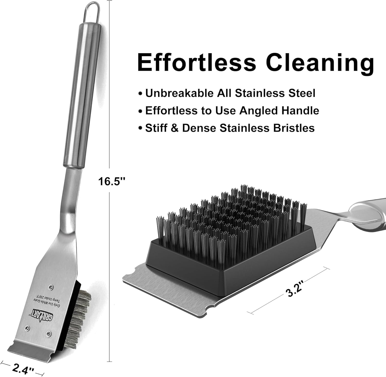 GRILLART Grill Brush and Scraper, Wire BBQ Grill Brush for Outdoor Grill