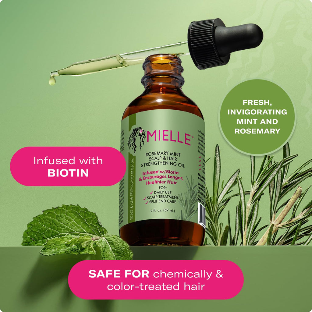 Mielle Organics Rosemary & Mint Hair Oil - Strengthening Biotin Oil Infused