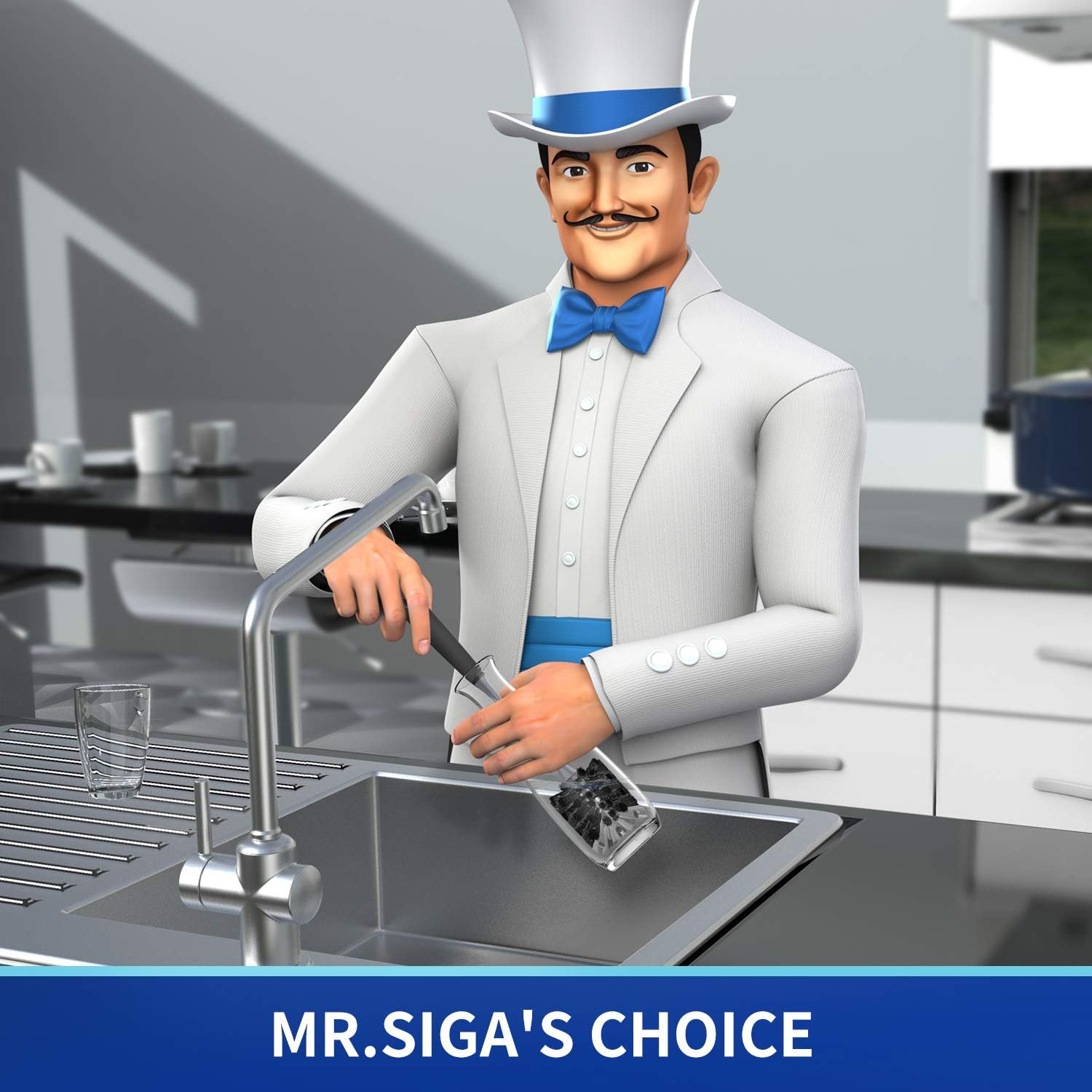 MR.SIGA Long Handle Bottle Brush, Flexible Scrub Brush for Water Bottles