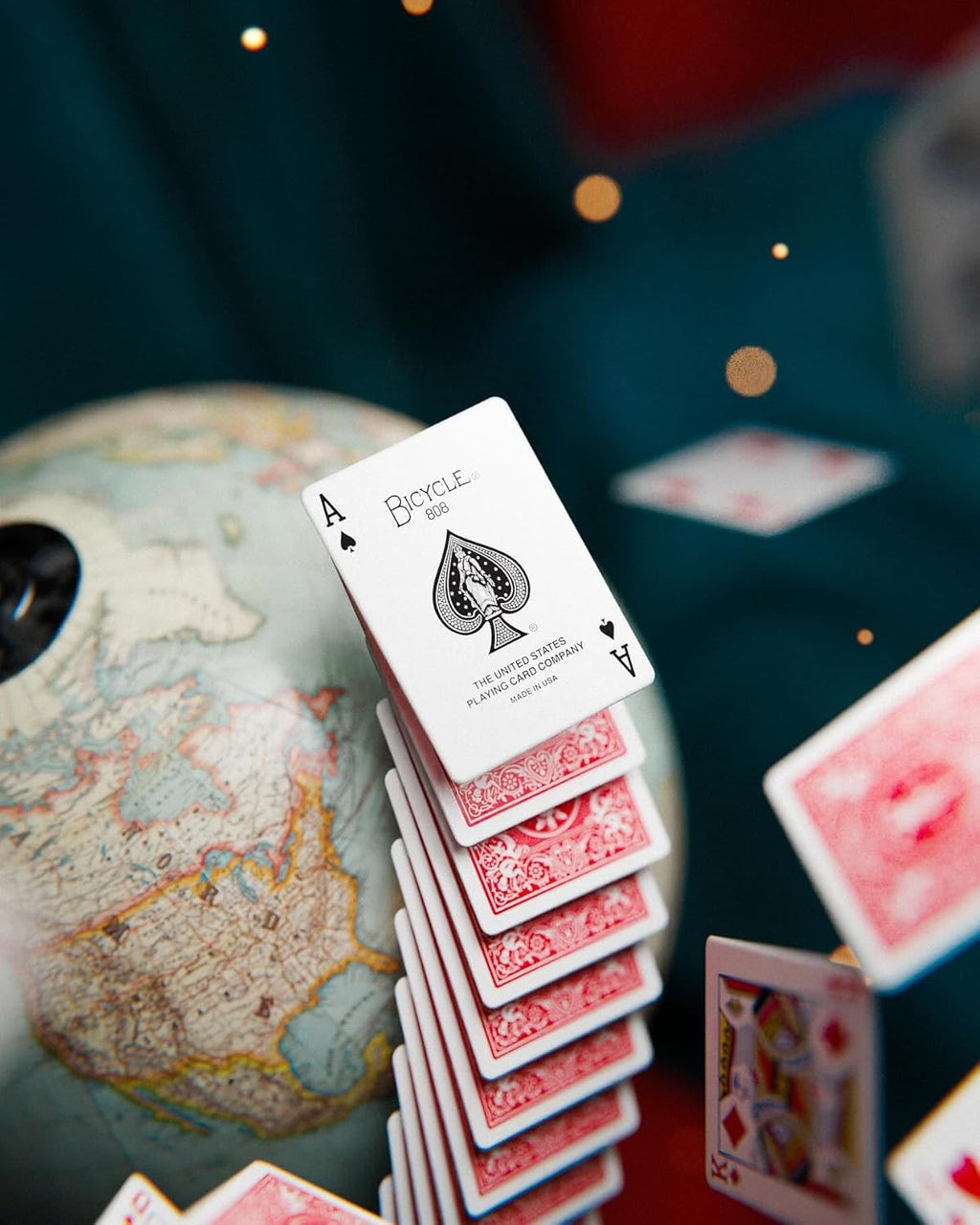 Bicycle Rider Back Playing Cards, Standard Poker Size Deck of Cards, Red &