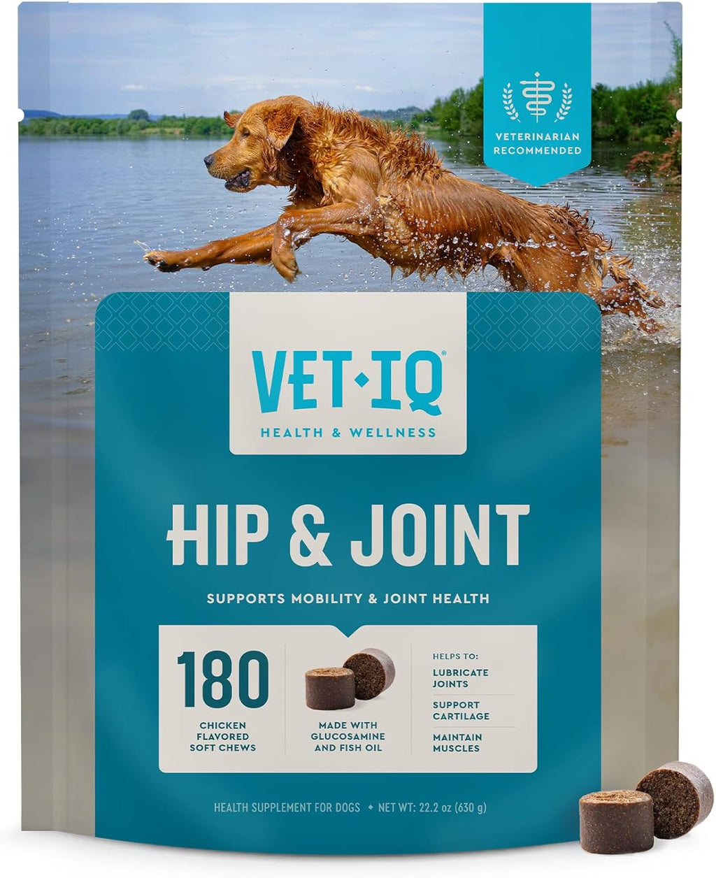 VetIQ Glucosamine Hip & Joint Supplement for Dogs, 180 Soft Chews, Joint