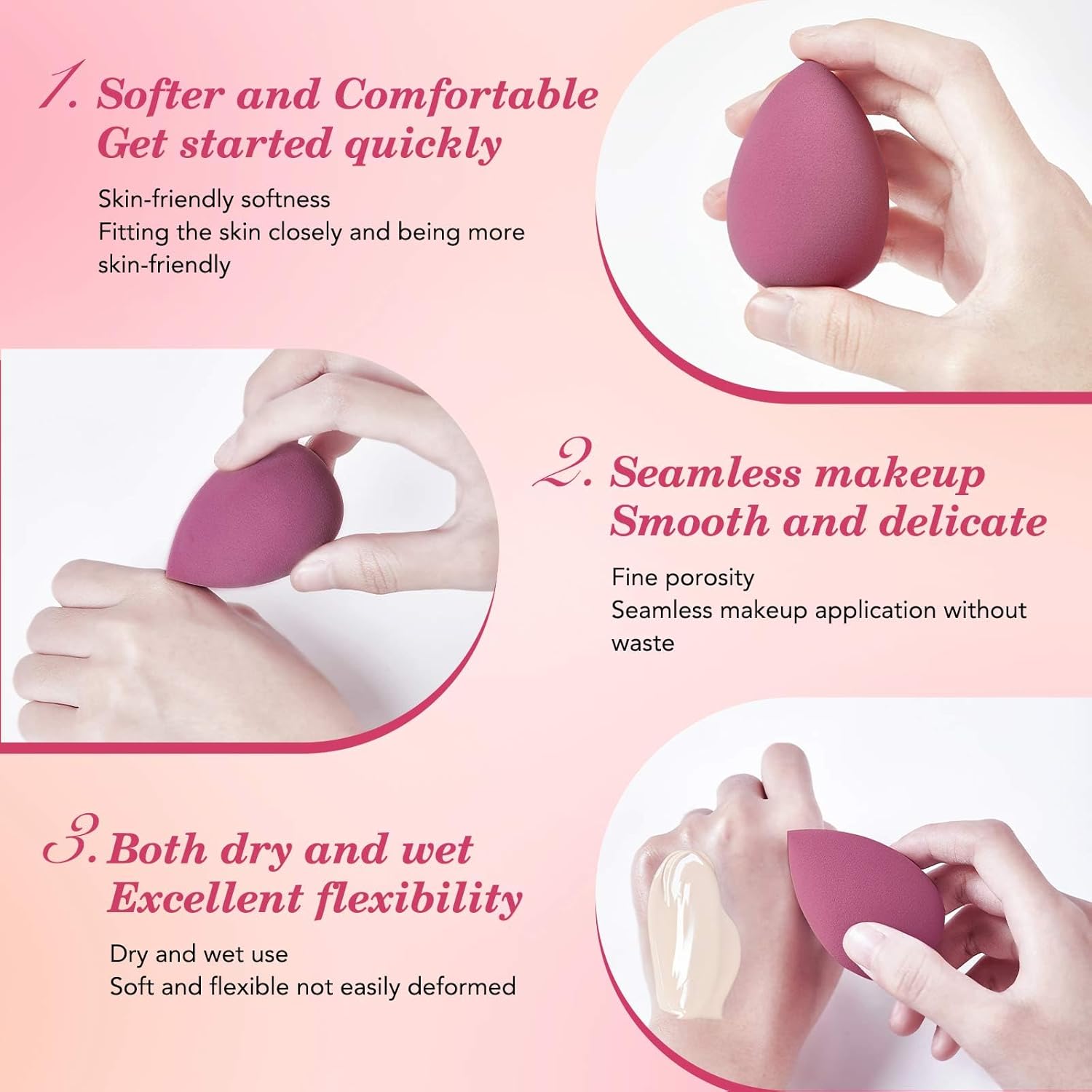 14PCS Makeup Sponge Set, Beauty Blender Sponge for Foundation Blending with