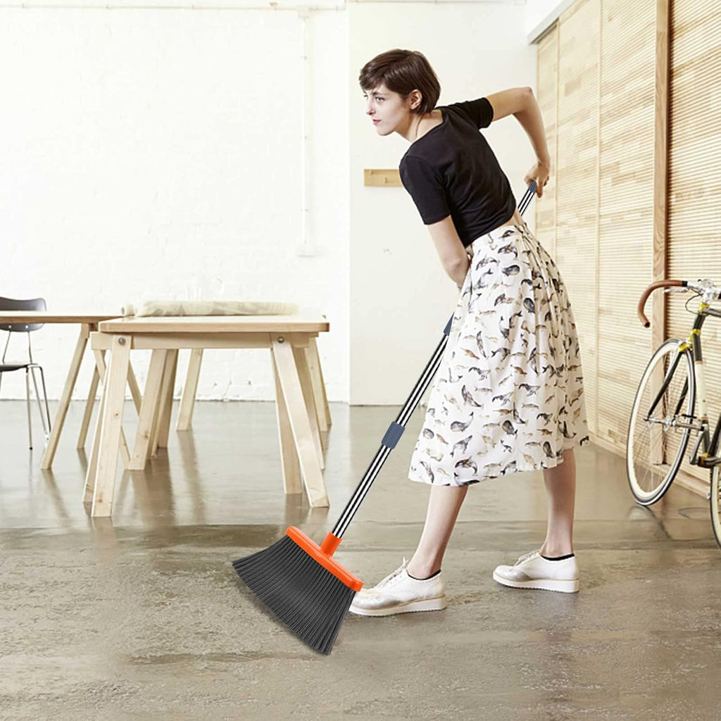 kelamayi Upgrade Broom and Dustpan Set, Self-Cleaning with Dustpan Teeth