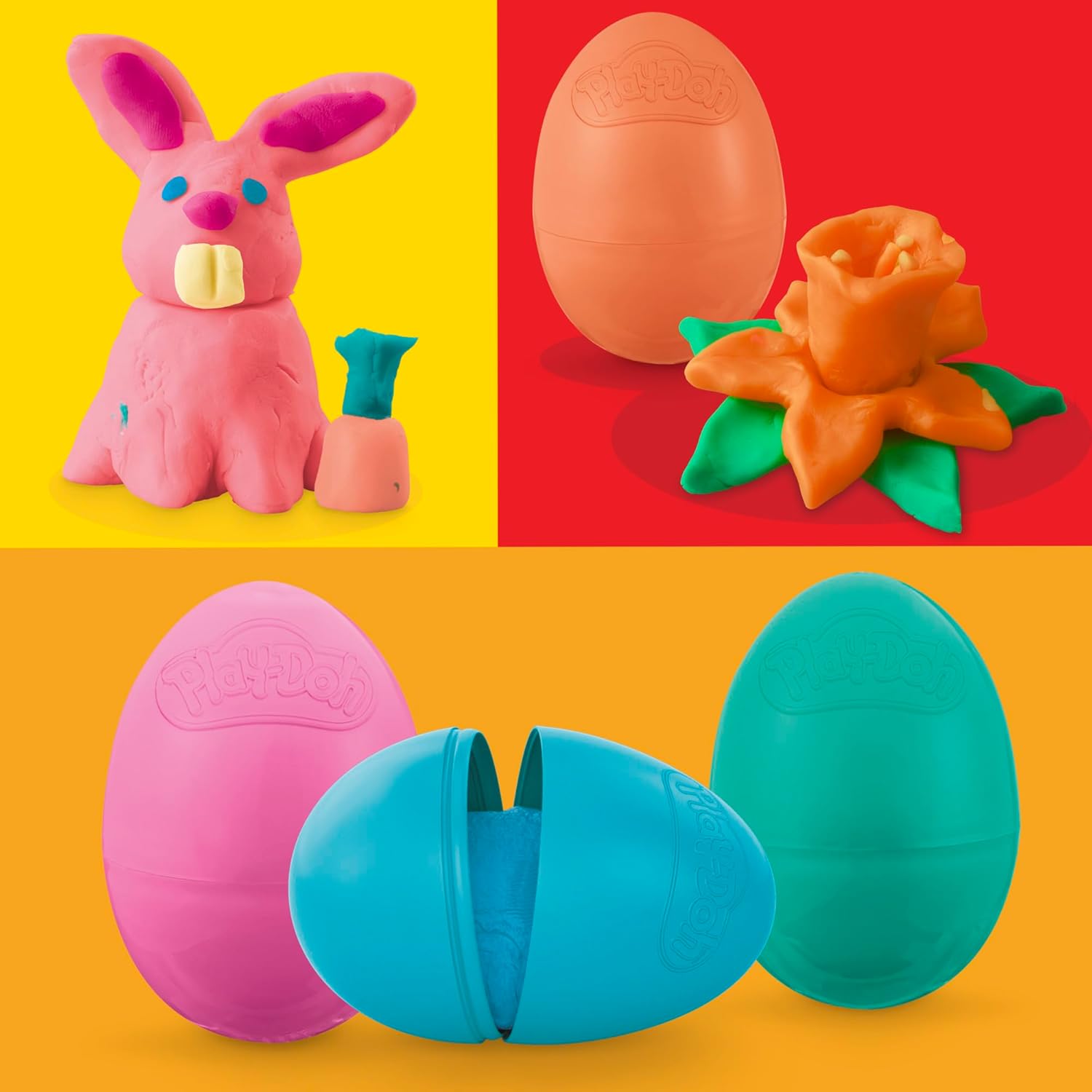 Play-Doh Eggs 24-Pack, Dinosaur & Dragon Egg Hunt Toys, Modeling Compound for